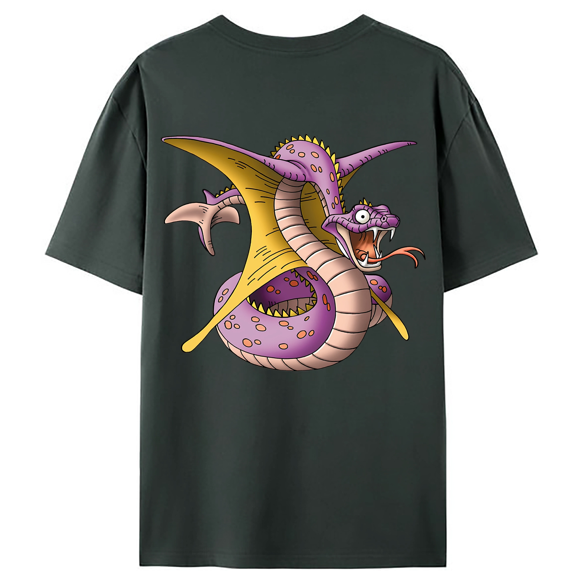 （画像用） ドラゴンクエスト Doragon Kuesuto Dragon Quest 綿100％ メンズ半袖Tシャツ（バックプリント） 通気性